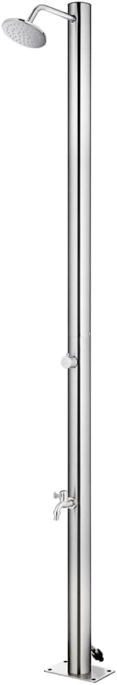 vidaXL ducha de jardín exterior de 215 cm - Acero inoxidable para piscina patio y playa - Torre moderna con teleducha - Para camping jardín y espacios al aire libre