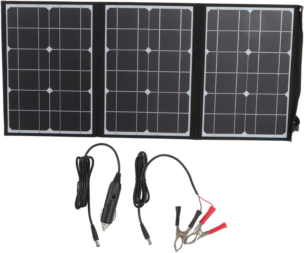 Cargador solar plegable - Panel monocristalino de 60 W con carga inteligente - Protección multicapa y construcción impermeable - Para camping senderismo viajes y exterior
