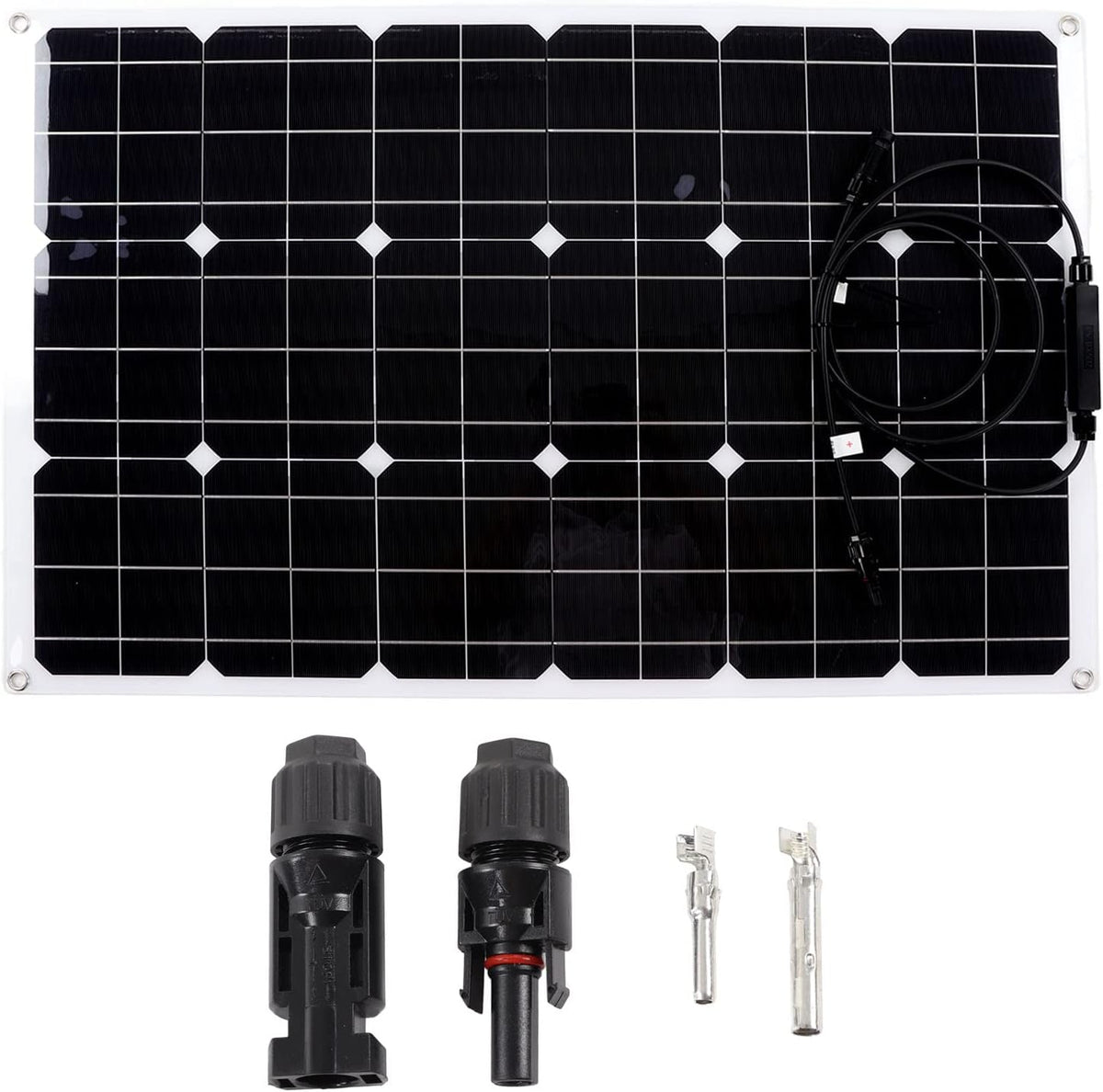 Panel solar flexible monocristalino - 90 W y 16 V para carga solar - Formato ligero de 81 x 55 x 5 cm - Para caravana vehículo y aplicaciones exteriores