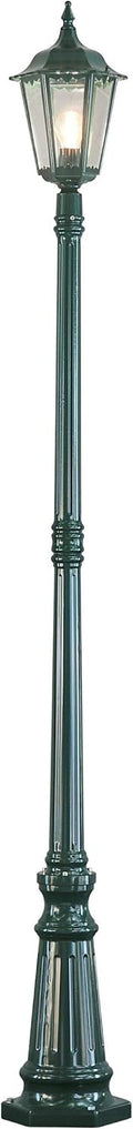 Konstsmide Firenze 7233-600 - Farola exterior verde de 220 cm y 100 W - Aluminio lacado con protección IP43 - Diseño clásico de columna para jardín y camino
