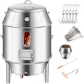 AREBH ahumador asador de barril - Acero inoxidable lavable de gran capacidad - Cocción colgante de 360 grados con termómetro - Puerta central y diseño portátil