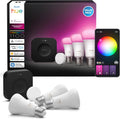 Philips Hue Starter Kit Pro inteligente - Bridge Pro Smart Button y 3 bombillas E27 - Luz blanca cálida fría y multicolor - Matter Alexa Google Home Apple Home y SmartThings