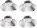 Jandei pack de 4 campanas LED industriales de 200 W - Luz blanca fría de 6000 K - Aluminio para montaje en techo - Para nave garaje fábrica taller tienda y gimnasio