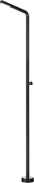 Mice ducha exterior de 220 cm para piscina - Acero inoxidable S316 negro mate - Rociador tubular de 42 mm para agua fría - Diseño moderno monofluido de una vía