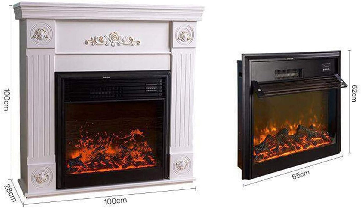 Chimenea eléctrica interior - Estufa calefactora con simulación de llama - Diseño independiente para uso doméstico - Para salón dormitorio oficina y espacios interiores
