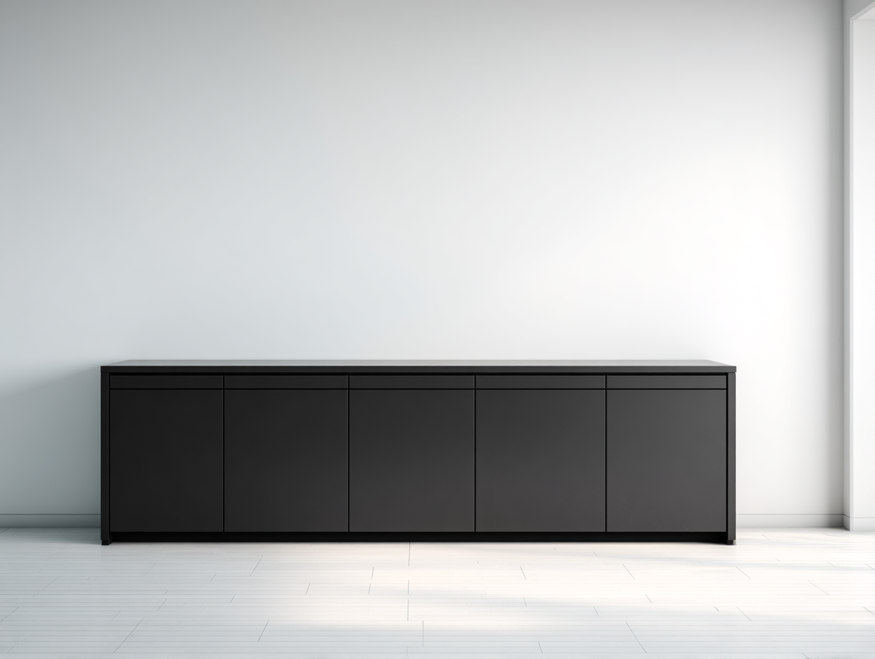 Mueble recibidor de MDF 200x40x75 cm - Negro - Diseño moderno para entrada