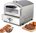 QFGain horno de pizza exterior - Piedra de cordierita de 30 cm y parrilla de propano - Diseño portátil de acero inoxidable para sobremesa - Para camping patio terraza y cocina exterior