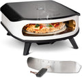 Cozze horno de pizza de 17 pulgadas - Piedra giratoria y potencia de 6 kW a 50 mbar - Acero inoxidable con pantalla LED y puerta - Incluye regulador y manguera de 1,1 m