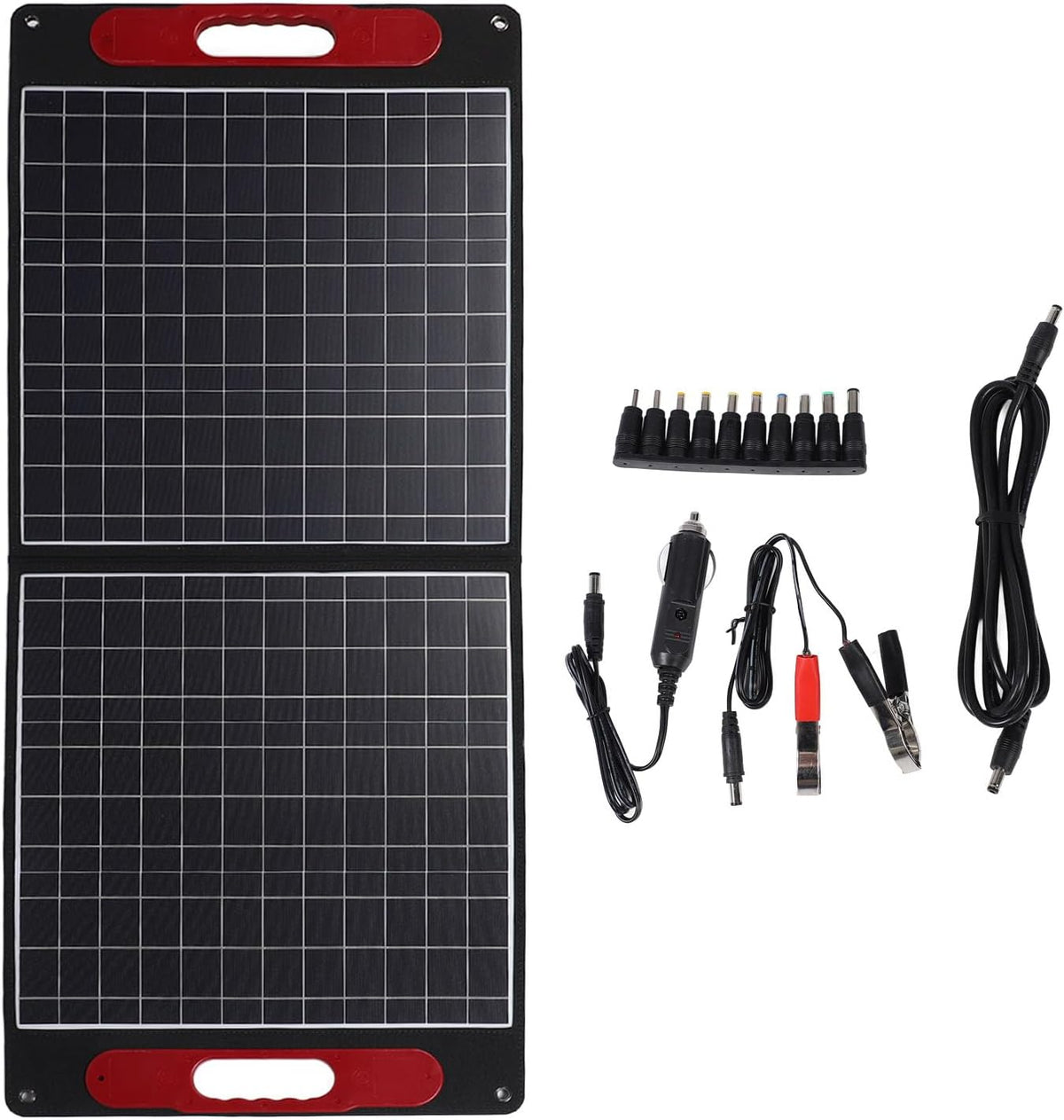 Kit de panel solar portátil - Potencia de 100 W y diseño ligero - Formato de 60 x 58 x 4 cm fácil de transportar - Para camping barco viajes y actividades al aire libre