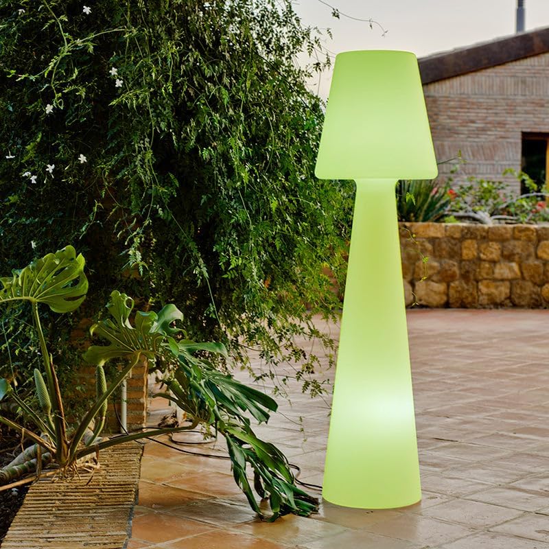 Lámpara de pie LED exterior LOLA110 - Pantalla de aluminio translúcida con casquillo E27 - Diseño impermeable para jardín - Iluminación LED decorativa para exterior