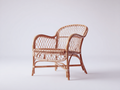 Sillones de ratán sillón individual de ratán natural 70x65x80 cm - marrón claro - diseño clásico sin cojín
