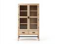 Estanterías madera 90x40x180 cm natural - vitrina con puertas de vidrio diseño moderno