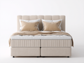 Camas dobles tapizadas 200x180x115 cm beige - diseño moderno con cabecero acolchado