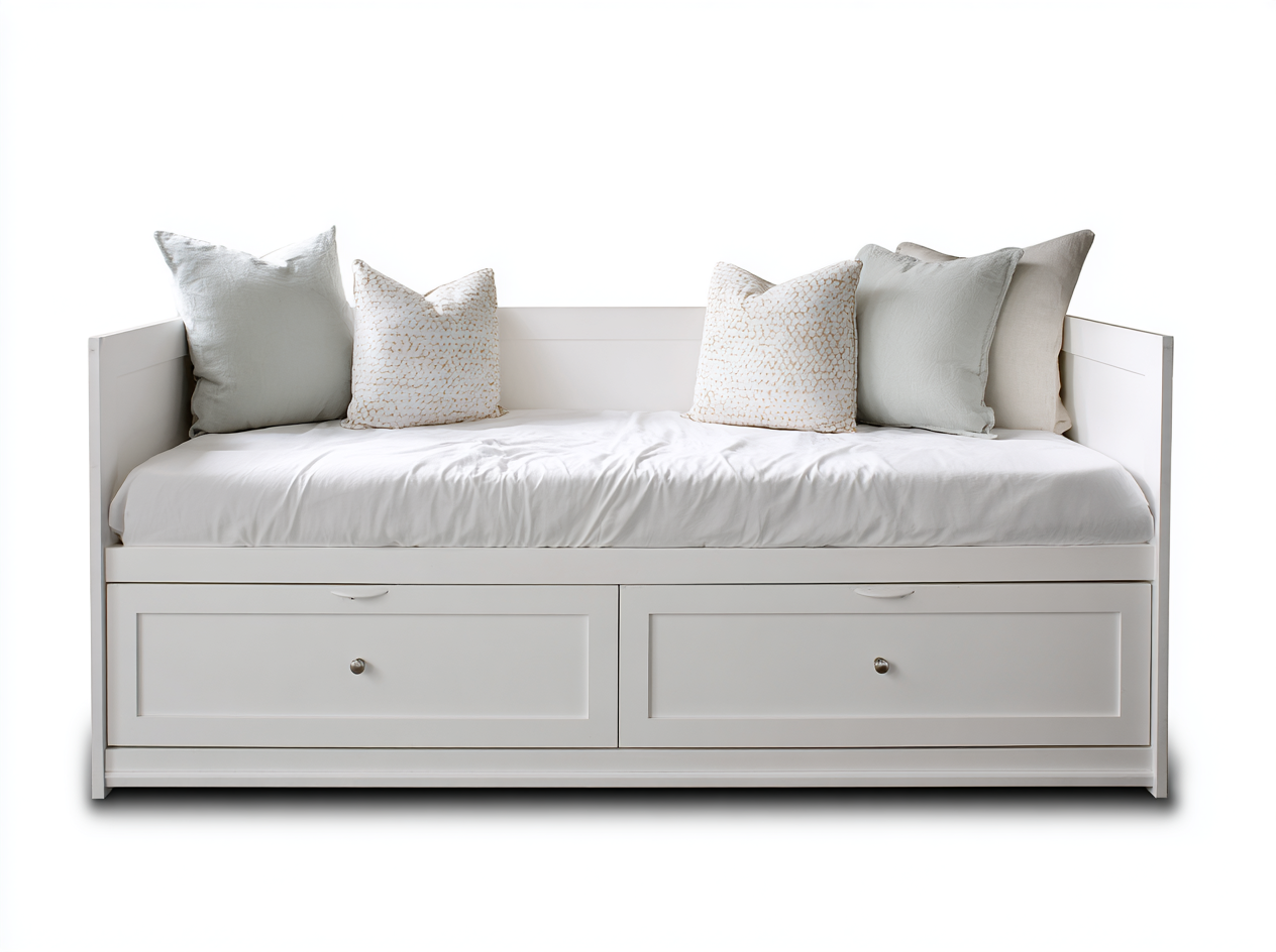 Sofás cama de madera 200x90x85 cm blanco - diseño minimalista con almacenamiento