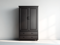 Armarios de madera manufacturada 120x55x190 cm - negro - estilo clásico con 2 puertas y 2 cajones