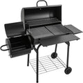 Rogowsen barbacoa exterior - Parrilla de pie con función de ahumado y tapa - Formato de 147 x 70 x 126 cm en acabado negro - Para camping picnic jardín y cocina al aire libre