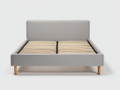 Camas dobles tela 200x160x95 cm gris - base con somier de láminas diseño minimalista