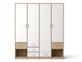 Armarios de madera 200x55x220 cm - blanco-roble natural - diseño moderno con cajones