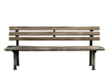 Banco de jardín madera y metal 160x60x85 cm - marrón-negro - diseño clásico exterior