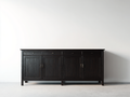 Mueble recibidor madera 200x45x85 cm negro - diseño clásico con almacenamiento funcional