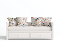 Sofás cama madera MDF 200x90x85 cm - blanco - con 2 cajones diseño moderno para salón dormitorio