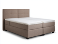 Camas dobles tapizado tela 200x180x110 cm - marrón - con base acolchada diseño moderno para dormitorio