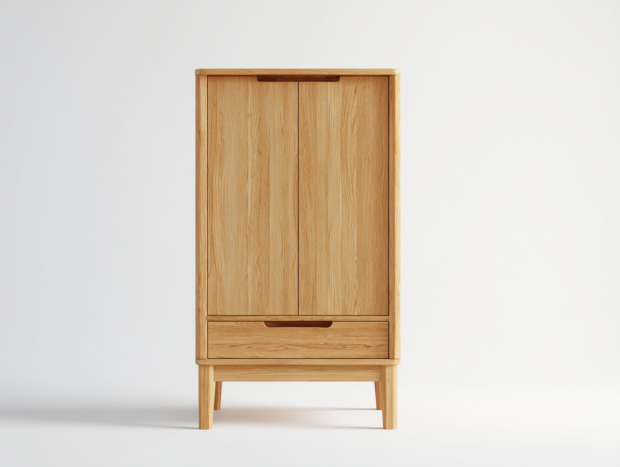Armarios de madera 90x50x170 cm - madera natural - diseño moderno con cajón
