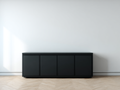 Mueble recibidor de madera 180x40x75 cm - negro - diseño moderno con 4 puertas
