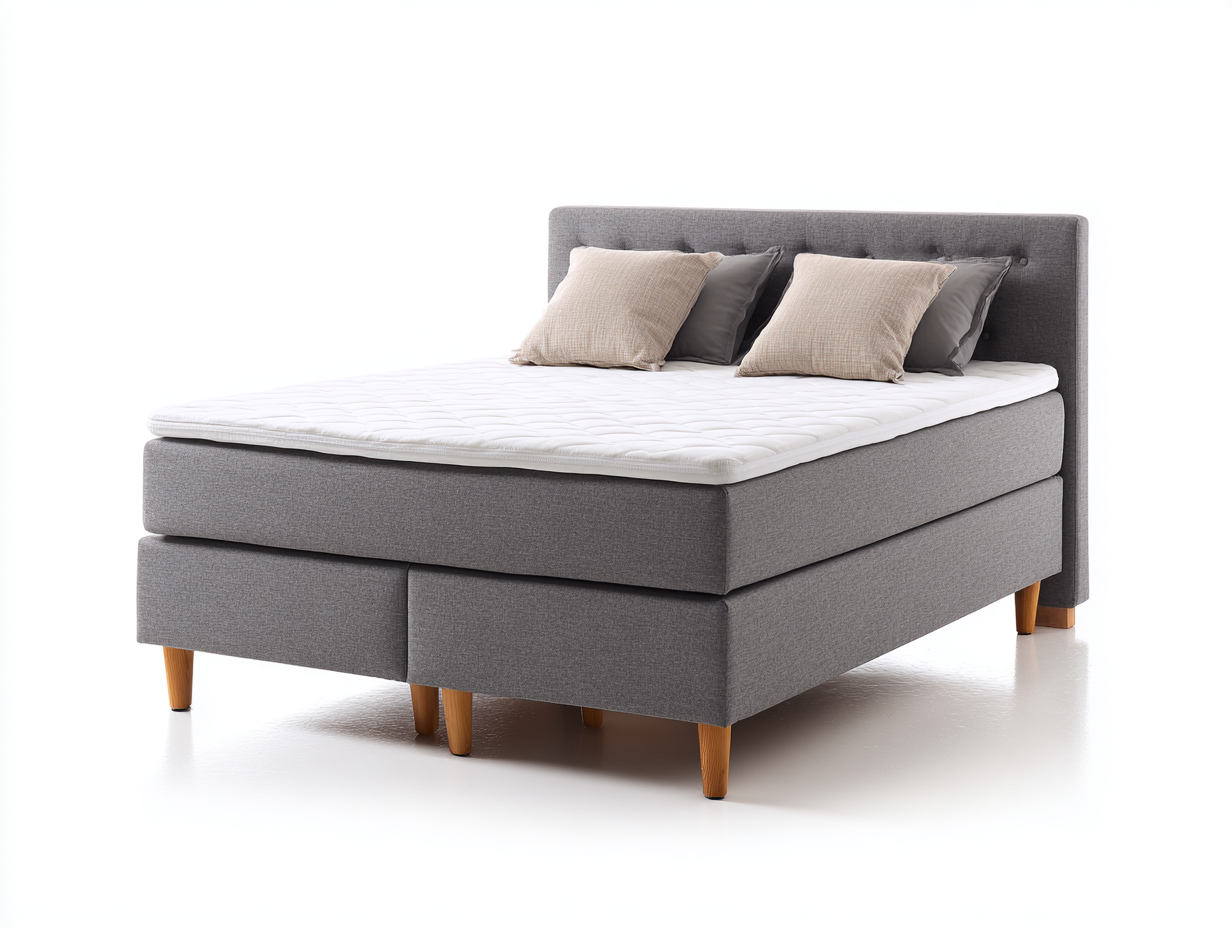 Camas dobles tapizadas 210x180x110 cm - gris oscuro - diseño moderno capitoné