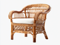 Sillones de ratán natural 72x78x82 cm marrón claro con cojín estilo clásico