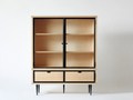 Estanterías de madera 100x40x140 cm marrón negro - diseño moderno con puertas y cajones