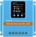 BAPPRJJ controlador de carga solar MPPT - Capacidad de 100 A con pantalla LCD - Compatible con baterías de plomo ácido y litio - Regulador aislado para sistemas solares