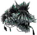 Cadena pixel LED WS2811 - 24 V con nodos RGB direccionables de 12 mm - Cable negro de 3 pines y 18 AWG - Protección IP68 para proyectos de iluminación personalizada
