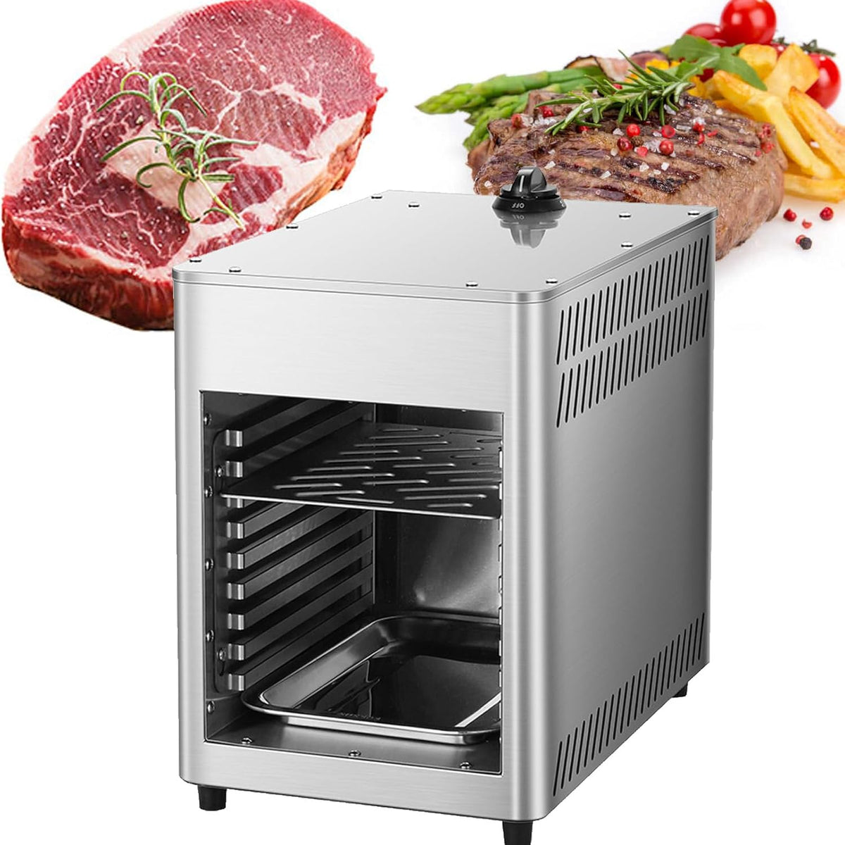 IYUESQ NPJ002G horno parrilla multicapa comercial - Asador de carne a gas para interior - Temperatura regulable para distintas preparaciones - Para carne verduras pizza y pan