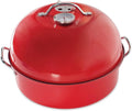 Nordic Ware 365 ahumador de cocina - Acero inoxidable rojo con indicador de temperatura - Funciona con virutas de madera - Para carne pescado verduras interior y exterior