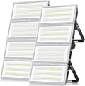 Pack de 2 focos LED exterior de 400 W - Flujo de 40000 lm y luz blanca fría de 6500 K - Aluminio y policarbonato con protección IP67 - Para jardín patio estadio y entrada