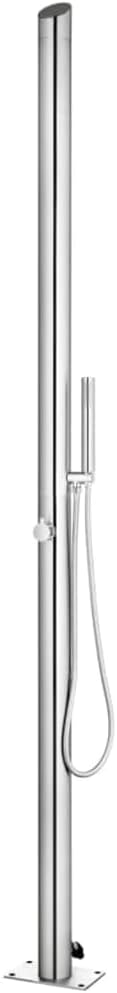 vidaXL ducha exterior de 220 cm - Torre de ducha para jardín piscina playa y patio - Acero inoxidable con teleducha - Diseño moderno para camping y zonas al aire libre