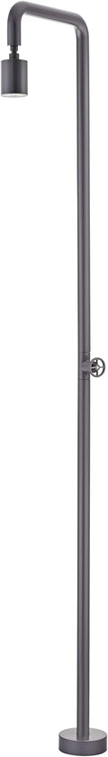IMEX GPP001 POOL - Columna de ducha exterior monofluido de 1 vía - Acero inoxidable S316 gris con monomando de giro de 90 grados - Instalación profesional para piscina