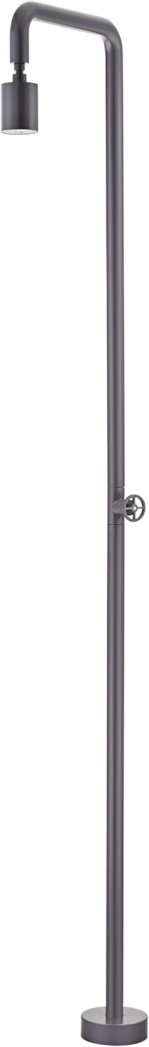 IMEX GPP001 POOL - Columna de ducha exterior monofluido de 1 vía - Acero inoxidable S316 gris con monomando de giro de 90 grados - Instalación profesional para piscina