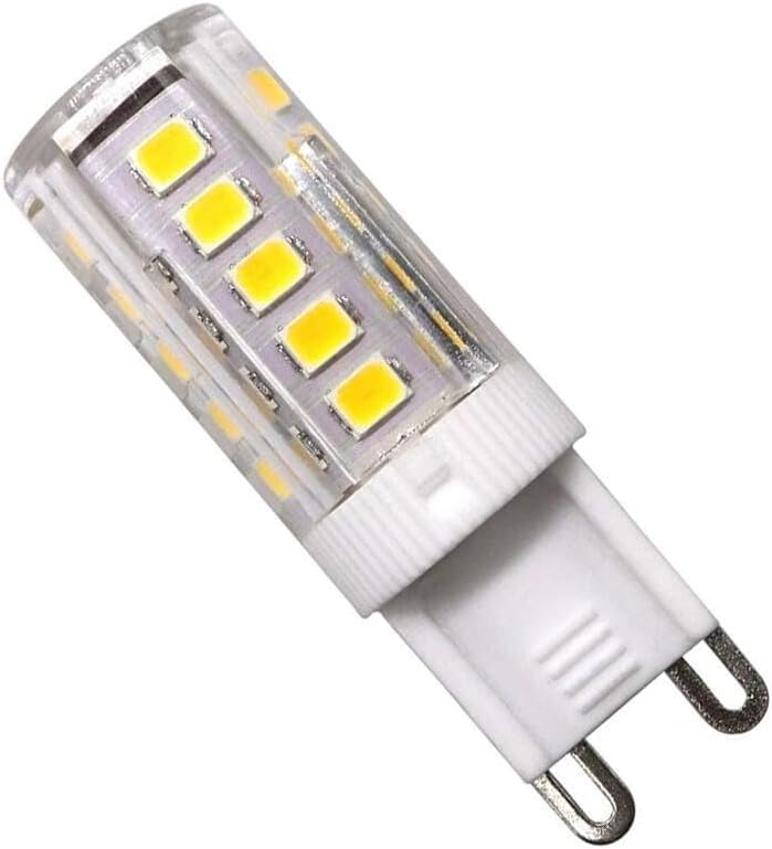 Glowster bombilla LED G9 de 3,5 W - Flujo de 350 lm y luz de 6500 K - Equivalencia de 40 W con formato compacto - Para iluminación decorativa interior