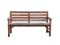 Bancos de jardín banco de madera maciza 135x50x85 cm - marrón - diseño rústico con respaldo y reposabrazos