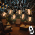 SKYLANTERN guirnalda LED exterior - 20 m con 60 bombillas E27 de filamento ámbar y 2700 K - Intensidad regulable con mando a distancia - 230 V para jardín terraza y eventos