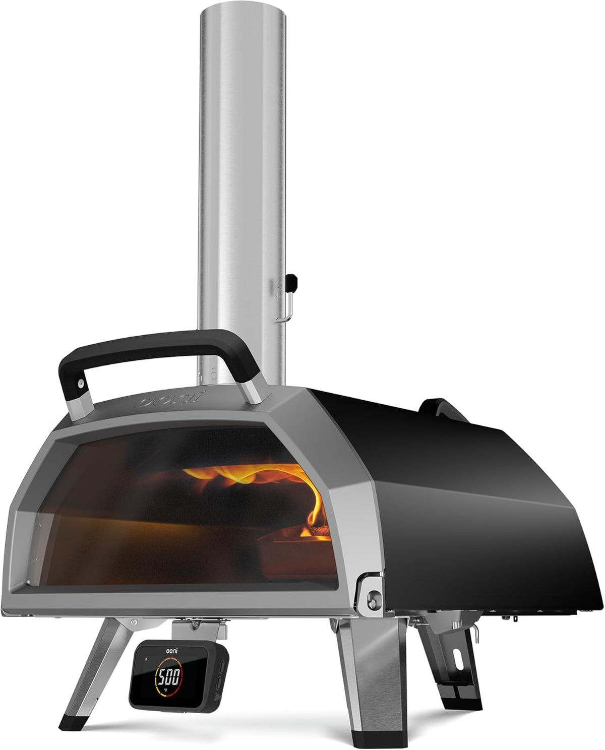 Ooni Karu 2 Pro horno de pizza multicombustible - Para pizzas de hasta 16 pulgadas - Madera carbón y gas con piedra y termómetro - ClearView y Ooni Connect para exterior