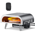 VEVOR horno de pizza exterior - Gas propano con piedra giratoria eléctrica - 47 x 43 x 27 cm y control preciso de temperatura - Portátil para camping jardín y patio