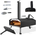 KitchenBoss G600 horno de pizza exterior - 12 pulgadas y temperatura máxima de 500 C - Funciona con leña y diseño portátil - Para camping jardín parque y cocina al aire libre