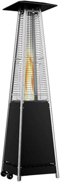 Estufa de pellets exterior - Calentador portátil de torre de 50 x 50 x 196 cm - Alta potencia con ruedas y montaje en suelo - Para terraza jardín porche y espacios abiertos