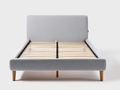 Camas dobles tela 200x160x100 cm gris - estructura con somier de láminas estilo moderno