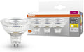 OSRAM pack de 30 lámparas LED MR16 GU5.3 - Luz cálida de 2700 K y reflector transparente - Regulables con alimentación de 240 V - Para iluminación decorativa
