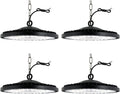 Pack de 4 lámparas UFO LED de 300 W - Flujo de 30000 lm y luz blanca fría de 6500 K - Acero inoxidable con protección IP65 - Para nave garaje fábrica y uso comercial