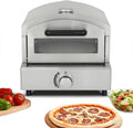 Horno de pizza portátil a gas - Piedra giratoria automática de 30 x 3 cm - Temperatura máxima de 425 grados y peso de 14 kg - Para jardín playa fiestas y cocina exterior